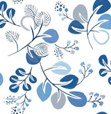 A-Street Prints 4066-26566 Jonah Blue Leaf Trail Wallpaper