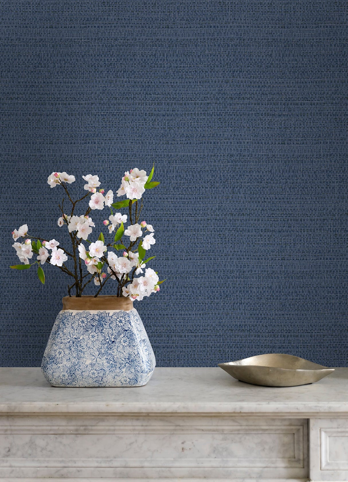 Chesapeake 4071-70055 Balantine Navy Weave Wallpaper