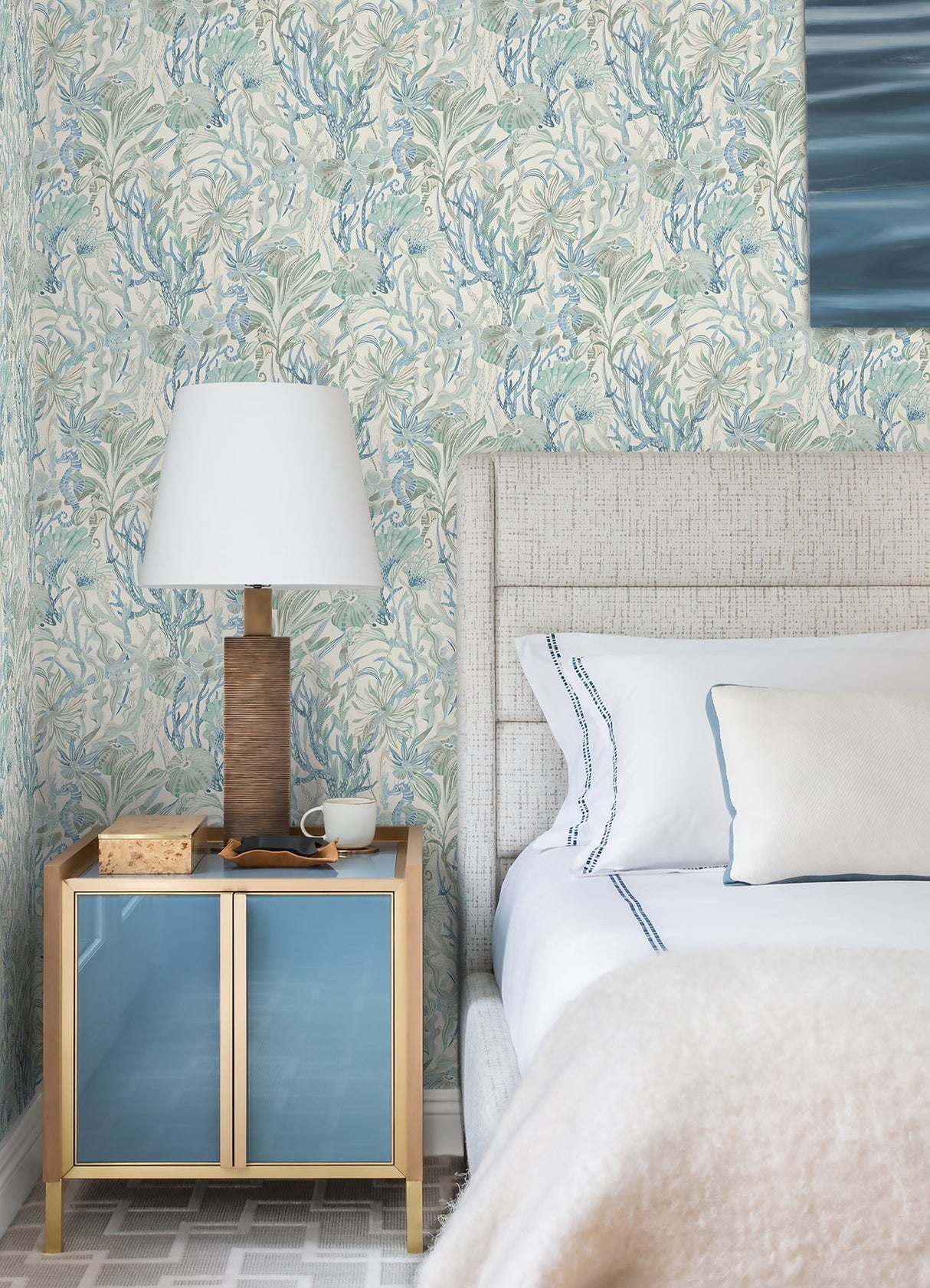 Chesapeake 4071-71003 Kelp Garden Light Blue Tropical Reef Wallpaper