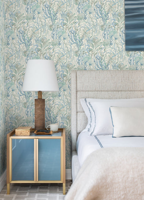 Chesapeake 4071-71003 Kelp Garden Light Blue Tropical Reef Wallpaper