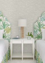 Chesapeake 4071-71007 Kuroshio Taupe Ocean Wave Wallpaper
