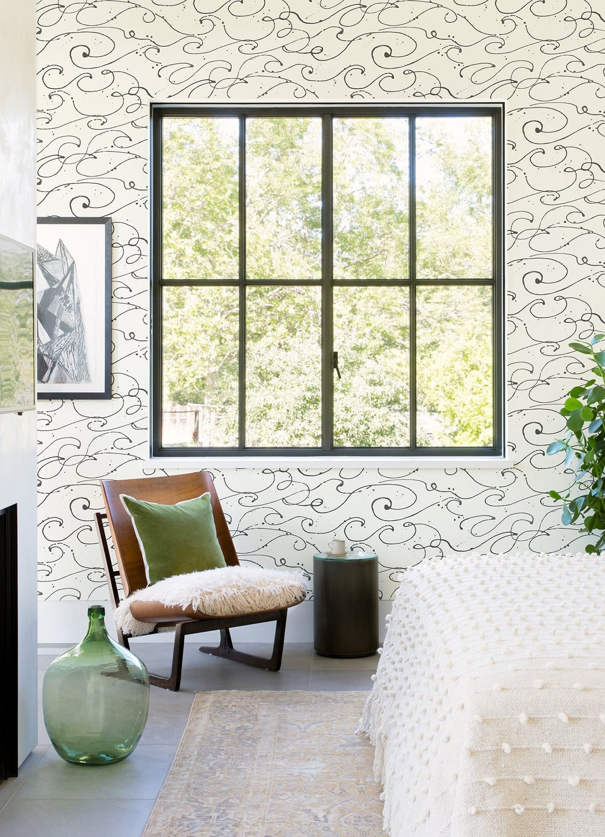 Chesapeake 4071-71008 Kuroshio Charcoal Ocean Wave Wallpaper