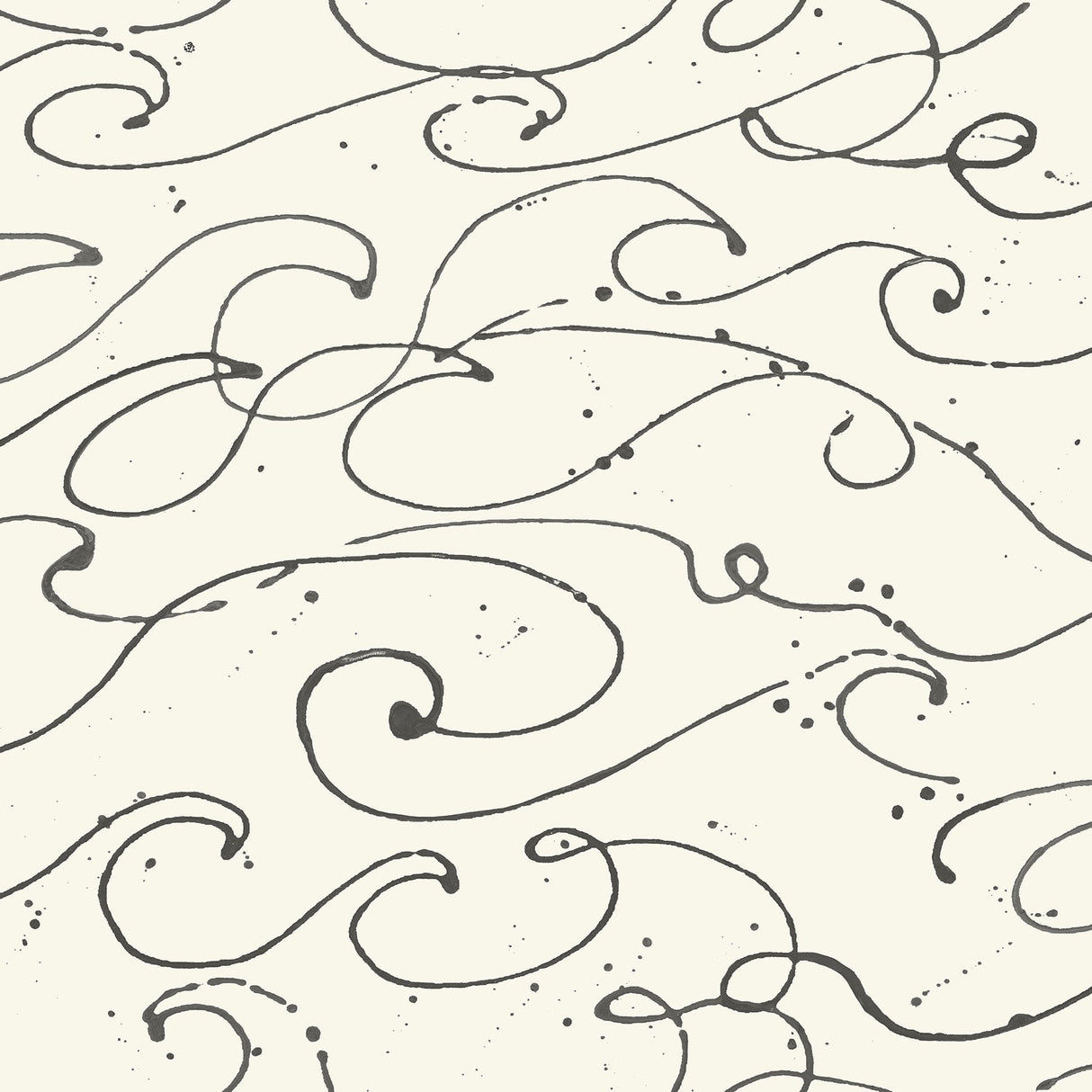 Chesapeake 4071-71008 Kuroshio Charcoal Ocean Wave Wallpaper