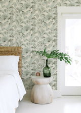 Chesapeake 4071-71015 Manaus Aqua Palm Frond Wallpaper