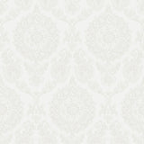 Chesapeake 4071-71021 Helm Damask White Floral Medallion Wallpaper