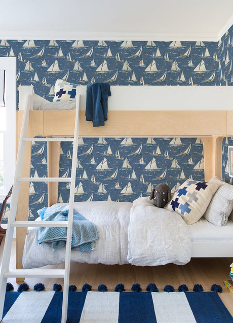 Chesapeake 4071-71035 Leeward Navy Sailboat Wallpaper