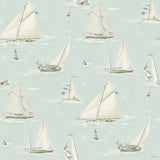 Chesapeake 4071-71037 Leeward Aqua Sailboat Wallpaper