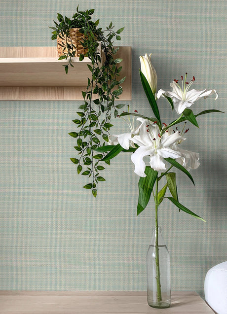 Chesapeake 4071-71054 Spinnaker Aqua Netting Wallpaper