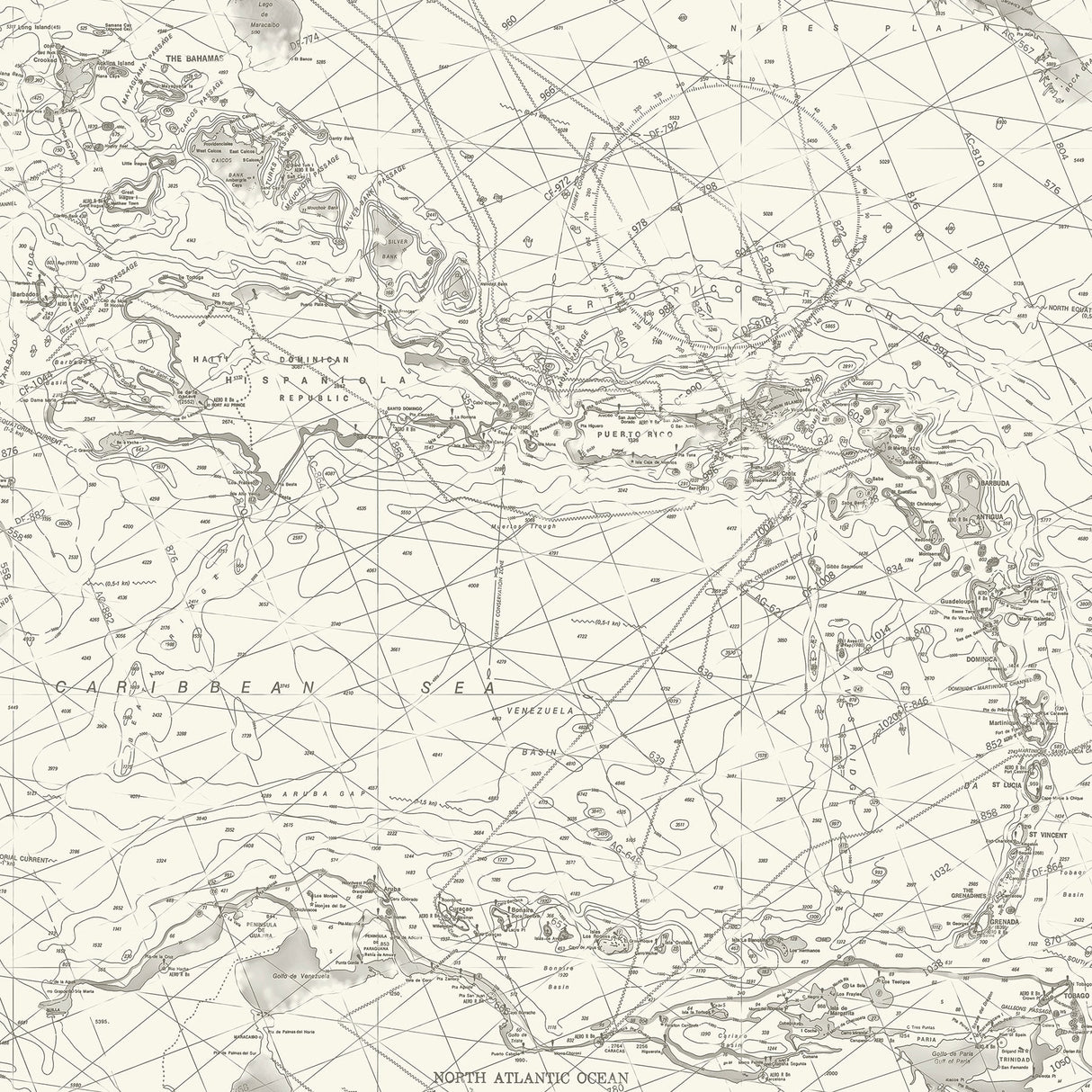 Chesapeake 4071-71055 Charts Black Nautical Chart Wallpaper