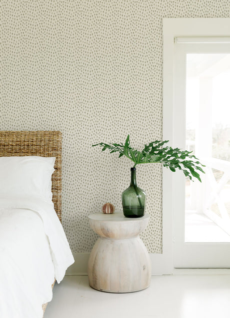 Chesapeake 4071-71059 Sand Drips Grey Painted Dots Wallpaper