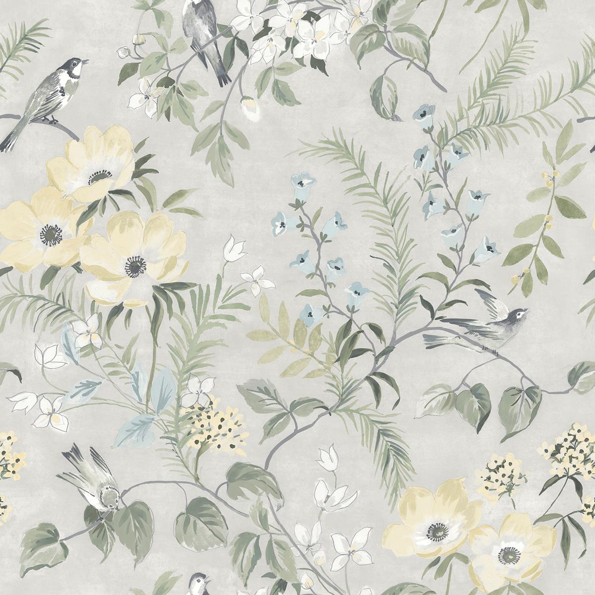 Chesapeake 4072-70001 Frederique Grey Bloom Wallpaper