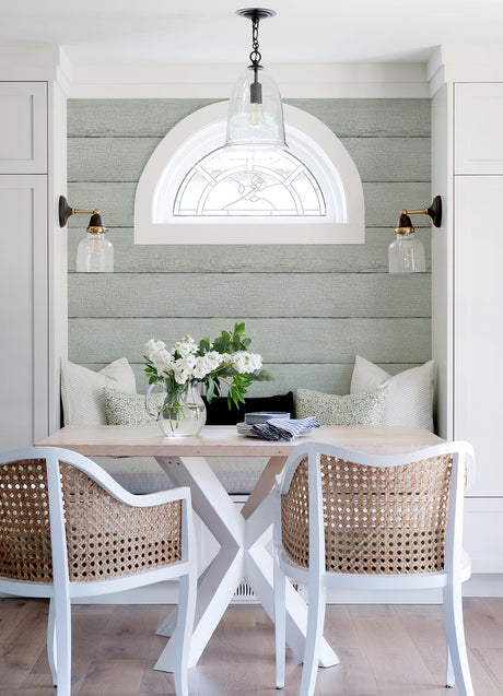 Chesapeake 4072-70013 Morgan Seafoam Distressed Wood Wallpaper