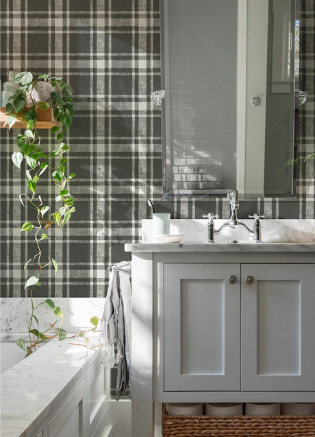 Chesapeake 4072-70020 Antoine Charcoal Flannel Wallpaper