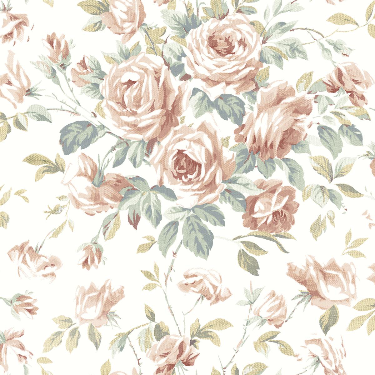 Chesapeake 4072-70022 Manon Blush Rose Stitch Wallpaper