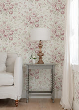 Chesapeake 4072-70024 Manon Pink Rose Stitch Wallpaper