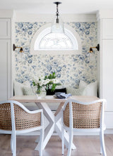 Chesapeake 4072-70025 Manon Blue Rose Stitch Wallpaper