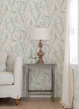 Chesapeake 4072-70030 Hillaire Light Blue Meadow Wallpaper