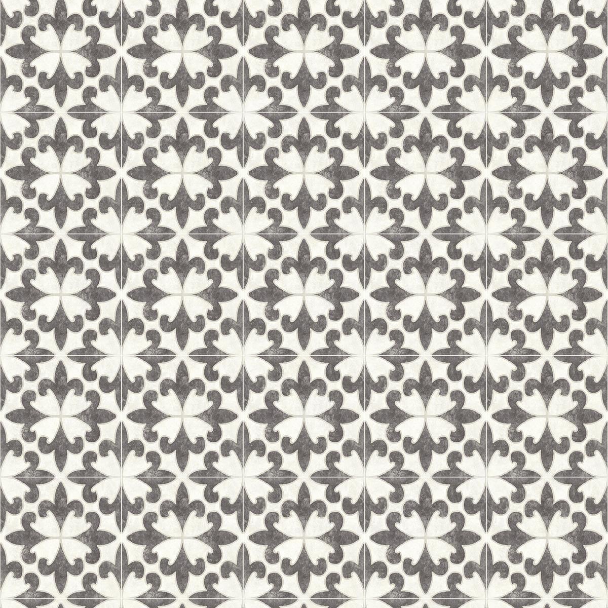 Chesapeake 4072-70032 Remy Black Fleur Tile Wallpaper
