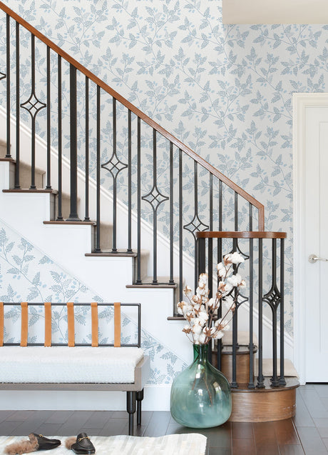 A-Street Prints 4074-26602 Ardell Light Blue Botanical Wallpaper