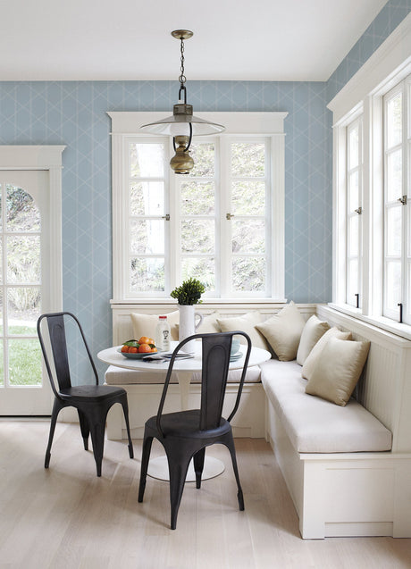 A-Street Prints 4074-26609 Walcott Light Green Stitched Trellis Wallpaper - Eade's Wallpaper