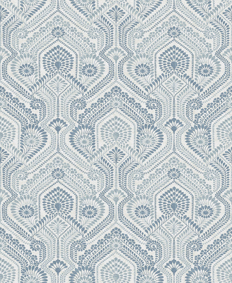 A-Street Prints 4074-26611 Fernback Blue Ornate Botanical Wallpaper - Eade's Wallpaper