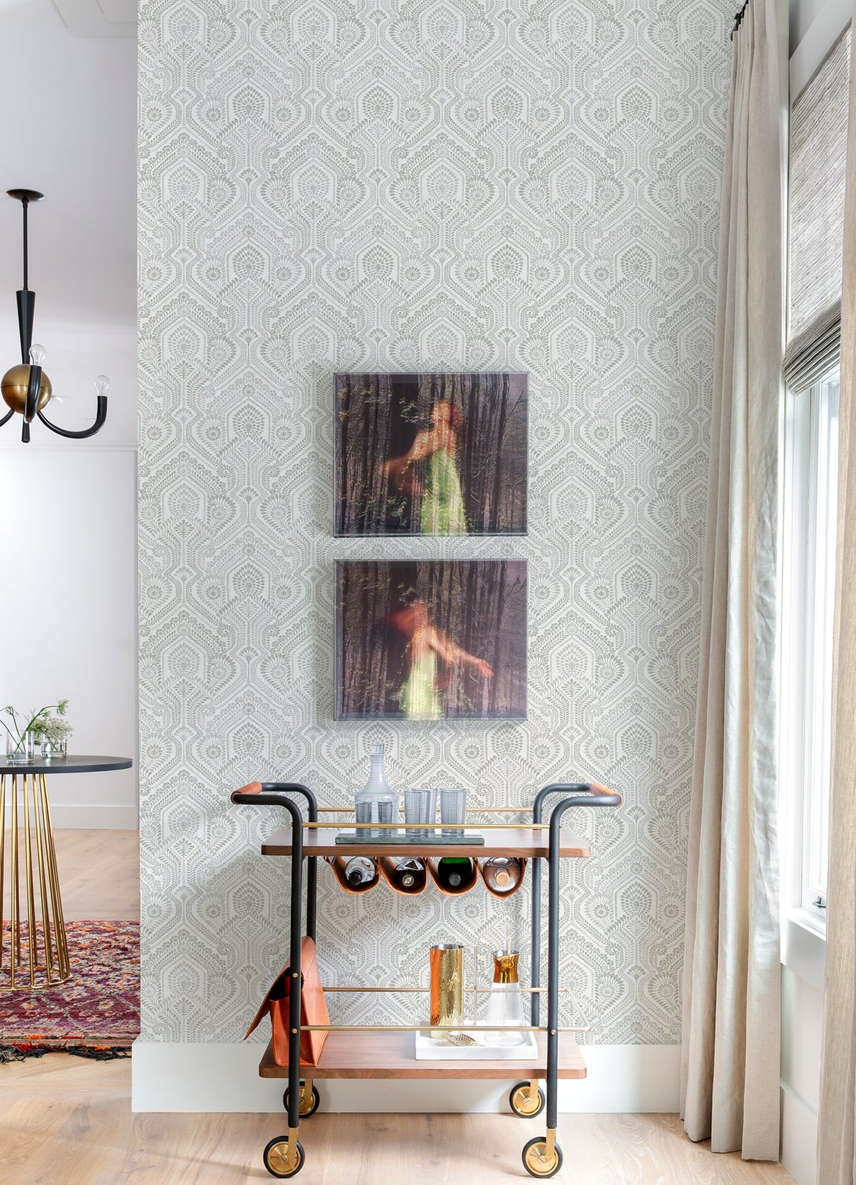 A-Street Prints 4074-26613 Fernback Blue Ornate Botanical Wallpaper - Eade's Wallpaper