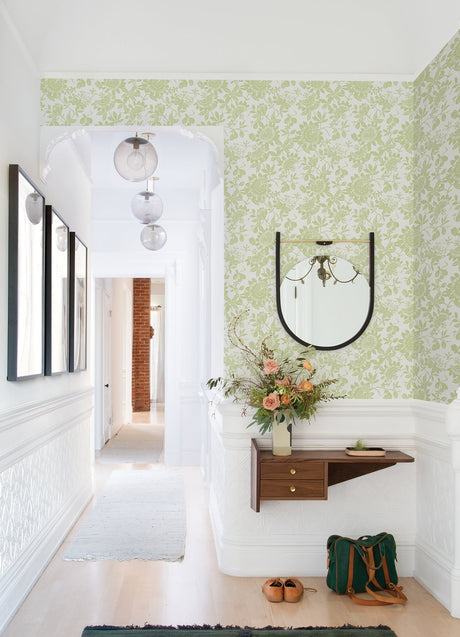 A-Street Prints 4074-26628 Helen Light Green Floral Trail Wallpaper