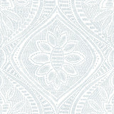 A-Street Prints 4074-26642 Scout Light Blue Floral Ogee Wallpaper