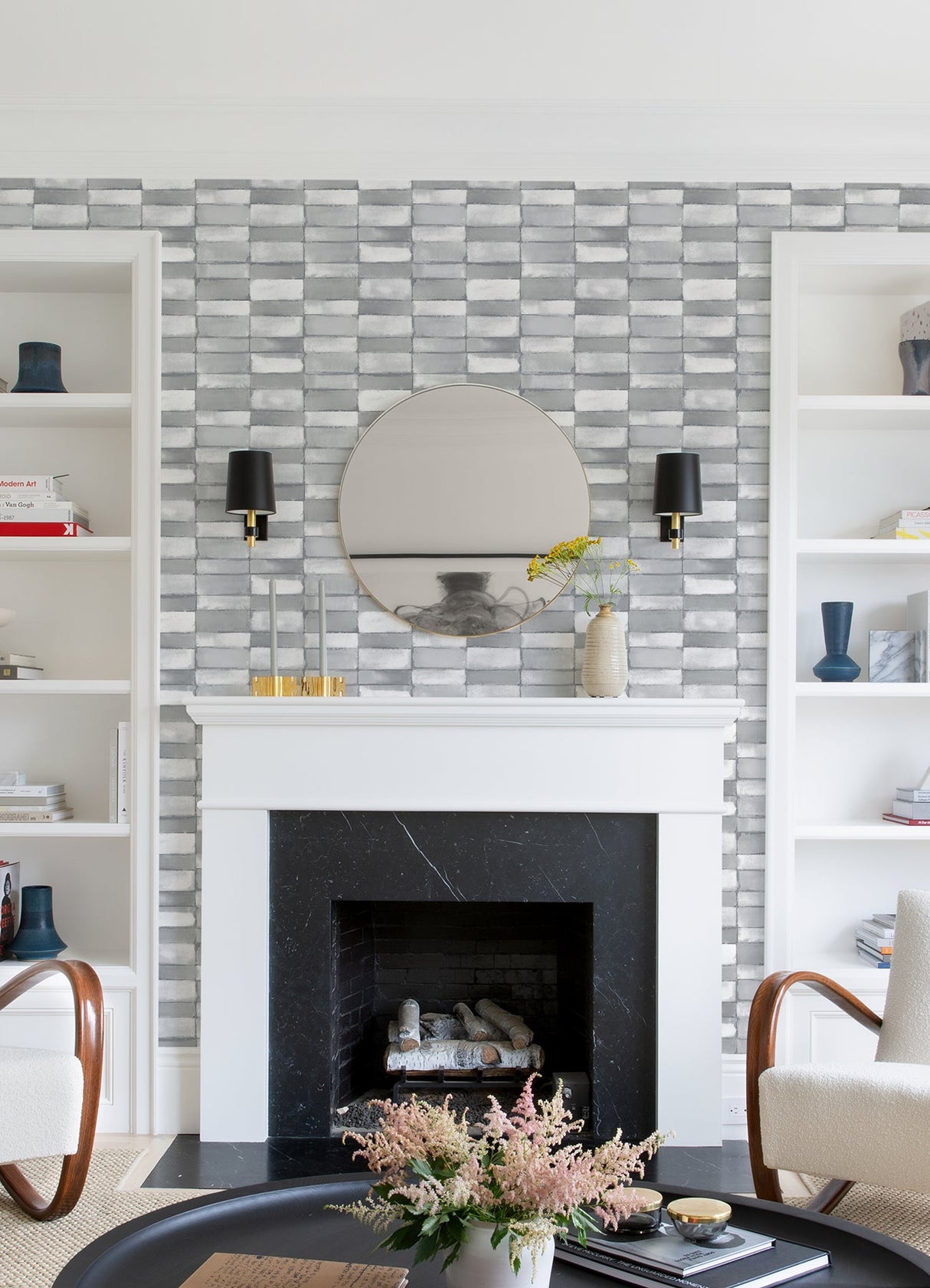 A-Street Prints 4074-26644 Braden Grey Tile Wallpaper