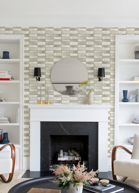 A-Street Prints 4074-26646 Braden Taupe Tile Wallpaper
