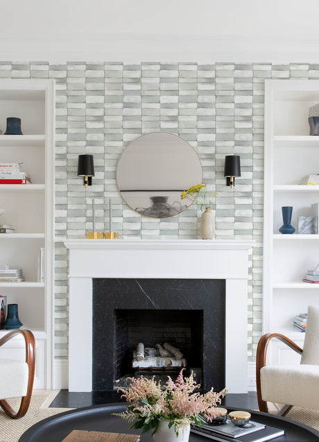 A-Street Prints 4074-26647 Braden Sage Tile Wallpaper