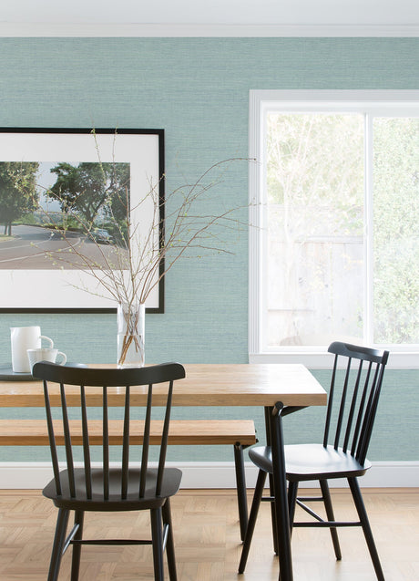 A-Street Prints 4080-24282 Agave Aqua Faux Grasscloth Wallpaper
