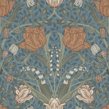 A-Street Prints 4080-33009 Fillippa Blue Tulip Wallpaper