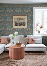 A-Street Prints 4080-33009 Fillippa Blue Tulip Wallpaper