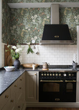 A-Street Prints 4080-83103 Elise Green Nouveau Gardens Wallpaper