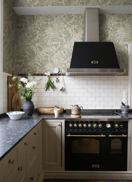 A-Street Prints 4080-83105 Elise Light Grey Nouveau Gardens Wallpaper