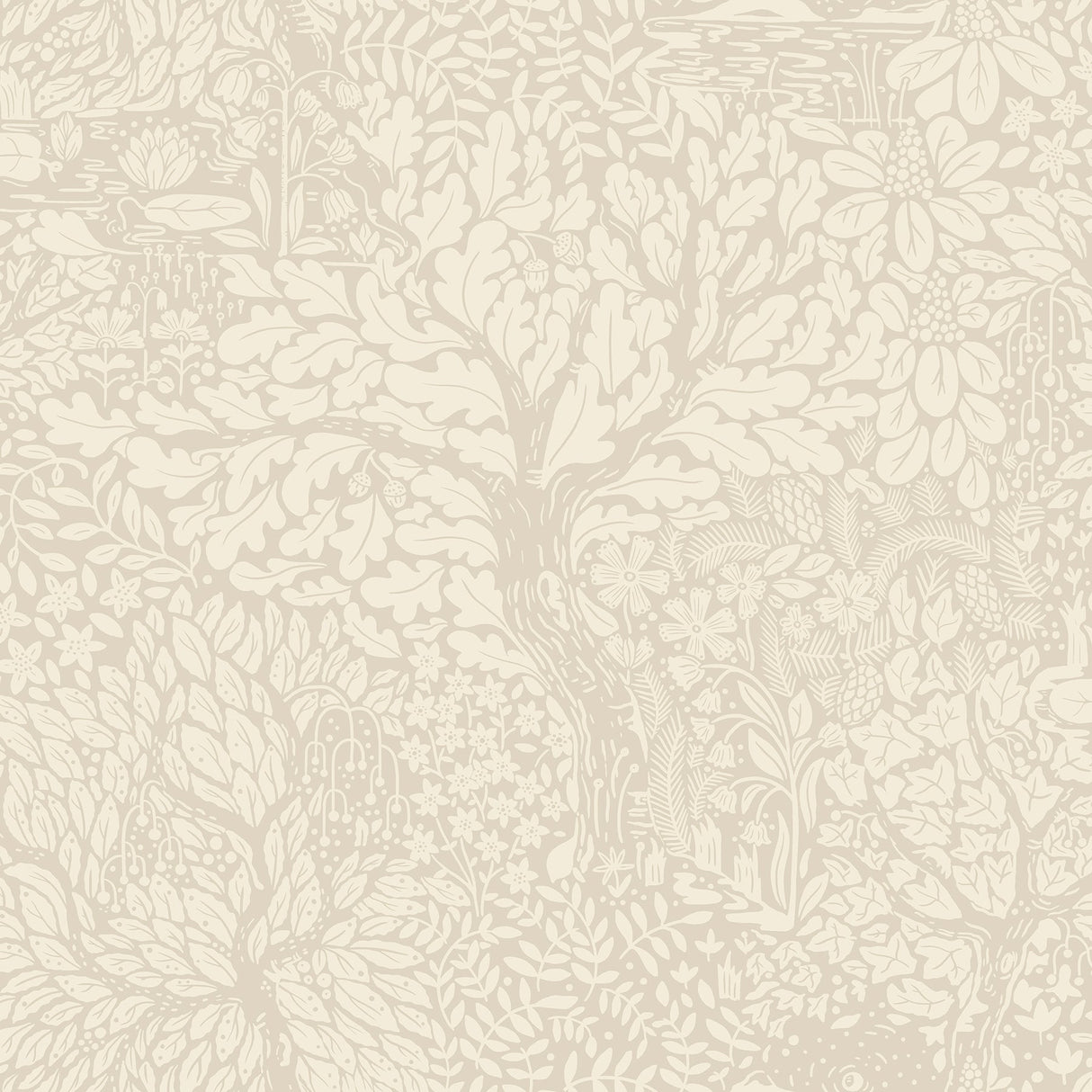 A-Street Prints 4080-83110 Olle Taupe Forest Sanctuary Wallpaper