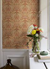 A-Street Prints 4080-83114 Ojvind Rust Floral Ogee Wallpaper