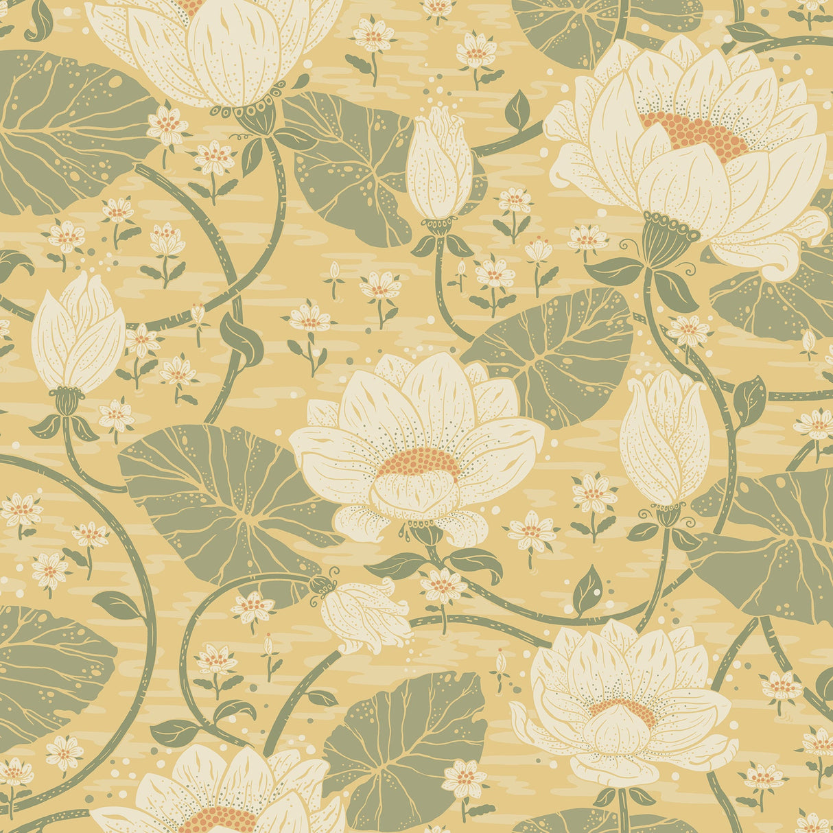 A-Street Prints 4080-83123 Eva Light Yellow Lotus Dreams Wallpaper
