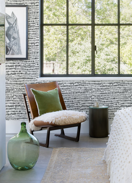 A-Street Prints 4081-24354 Runes Charcoal Brushstrokes Wallpaper