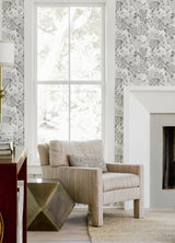 A-Street Prints 4081-26303 Irina Grey Floral Blooms Wallpaper