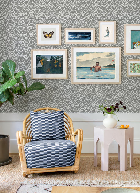 A-Street Prints 4081-26308 Alorah Grey Wave Wallpaper