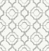 A-Street Prints 4081-26315 Gallina Charcoal Trellis Wallpaper