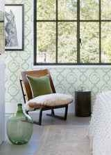 A-Street Prints 4081-26316 Gallina Green Trellis Wallpaper