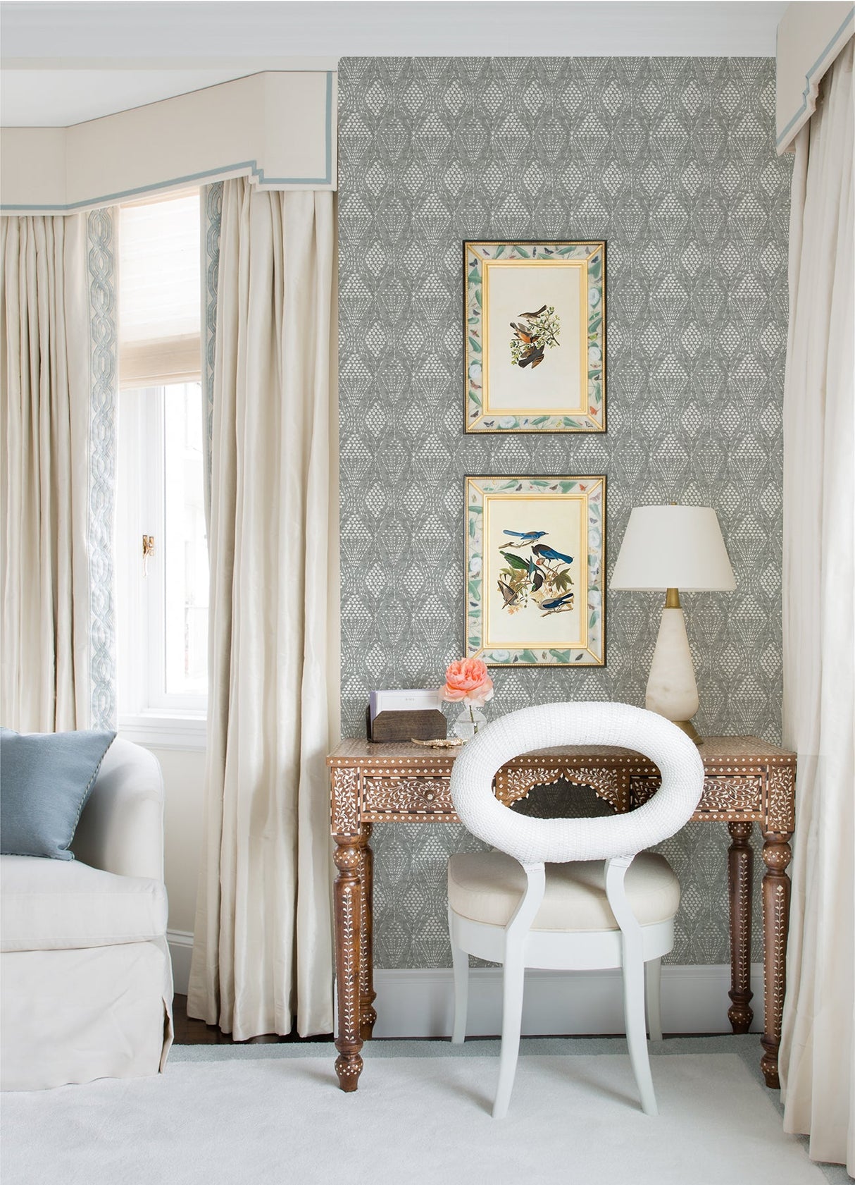 A-Street Prints 4081-26322 Grady Grey Dotted Geometric Wallpaper