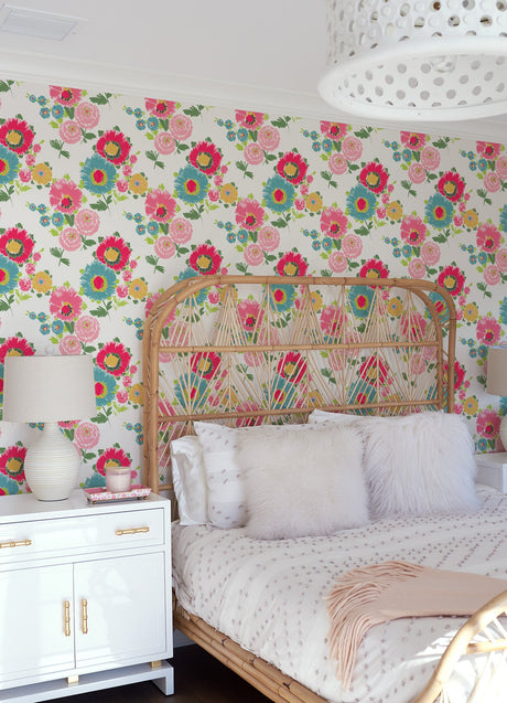 A-Street Prints 4081-26326 Essie Pink Painterly Floral Wallpaper