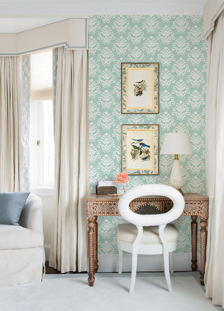 A-Street Prints 4081-26327 Keaton Aqua Medallion Wallpaper