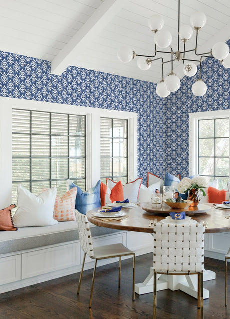 A-Street Prints 4081-26329 Keaton Blue Medallion Wallpaper