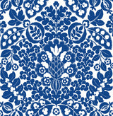 A-Street Prints 4081-26332 Marni Blue Fruit Damask Wallpaper