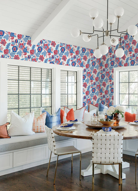 A-Street Prints 4081-26338 Jana Red Jacobean Wallpaper
